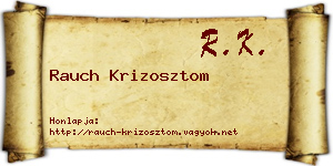 Rauch Krizosztom névjegykártya